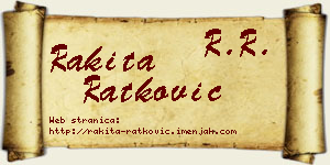 Rakita Ratković vizit kartica